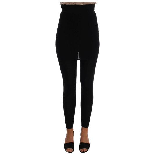 Dolce & Gabbana Elegant Black Cashmere Silk Stretch Pants Dolce & Gabbana Black