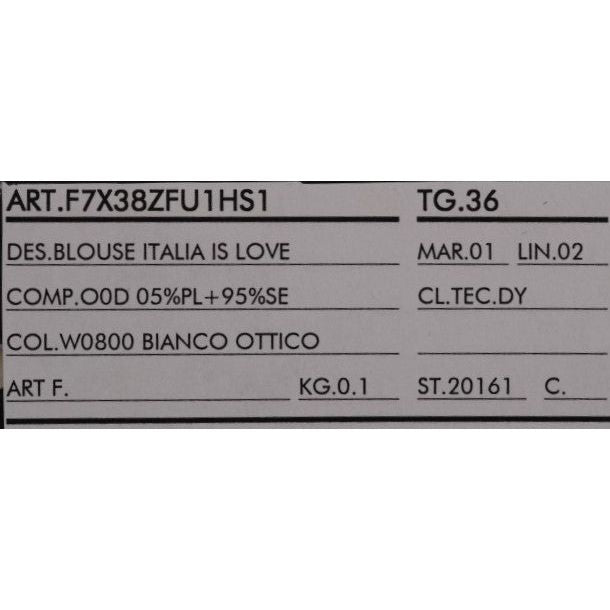 Dolce & Gabbana White Silk ITALIA IS LOVE Blouse T-shirt