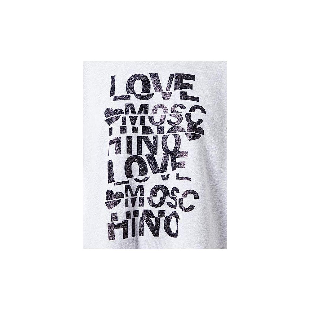 سويت شيرت قطني لامع كبير الحجم من Love Moschino - رمادي