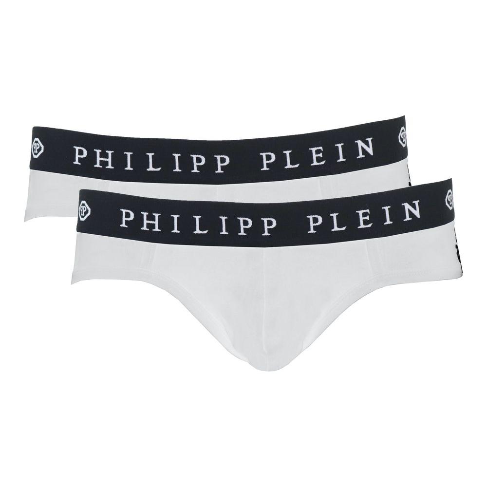 شورت بوكسر رجالي من القطن باللون الأبيض من Philipp Plein