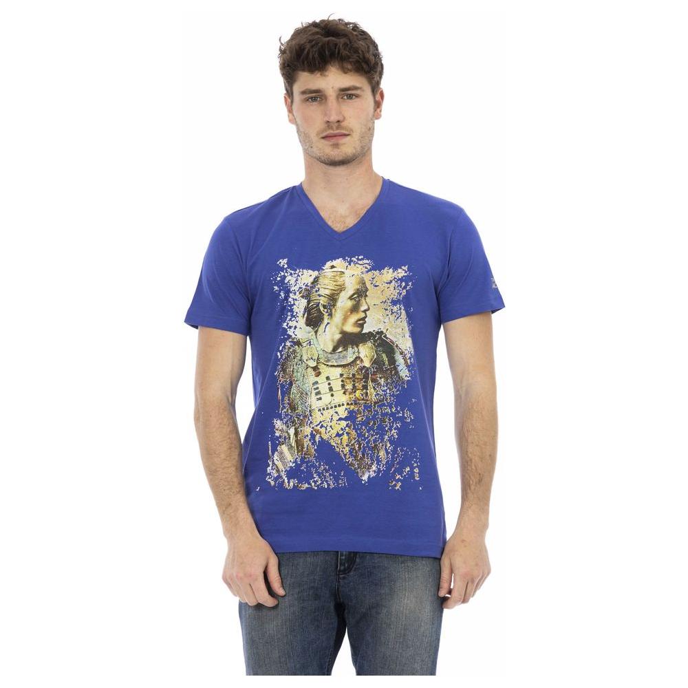 Trussardi Action "Blue Cotton Men T-Shirt"