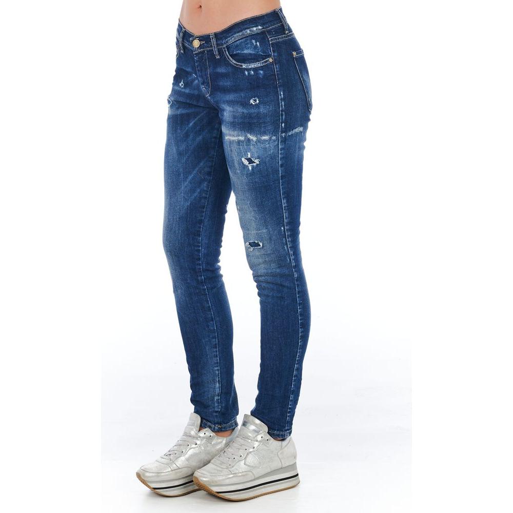 Frankie Morello Blue Cotton Women Jeans