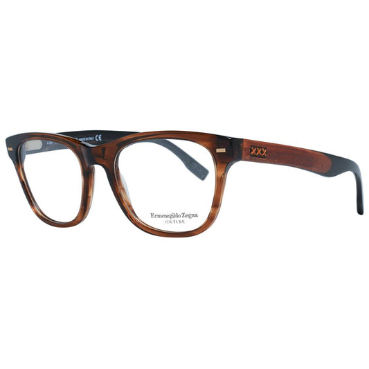 Ermenegildo Zegna Brown Men Glasses Frame