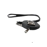 Dolce & Gabbana Black Round Leather DG Logo Coin Purse Lanyard Wallet SMY10334