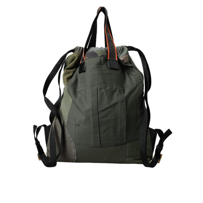 Dolce & Gabbana Military Green Patchwork Rucksack Backpack Bag