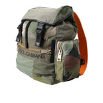Dolce & Gabbana Military Green Patchwork Rucksack Backpack Bag BAG1482
