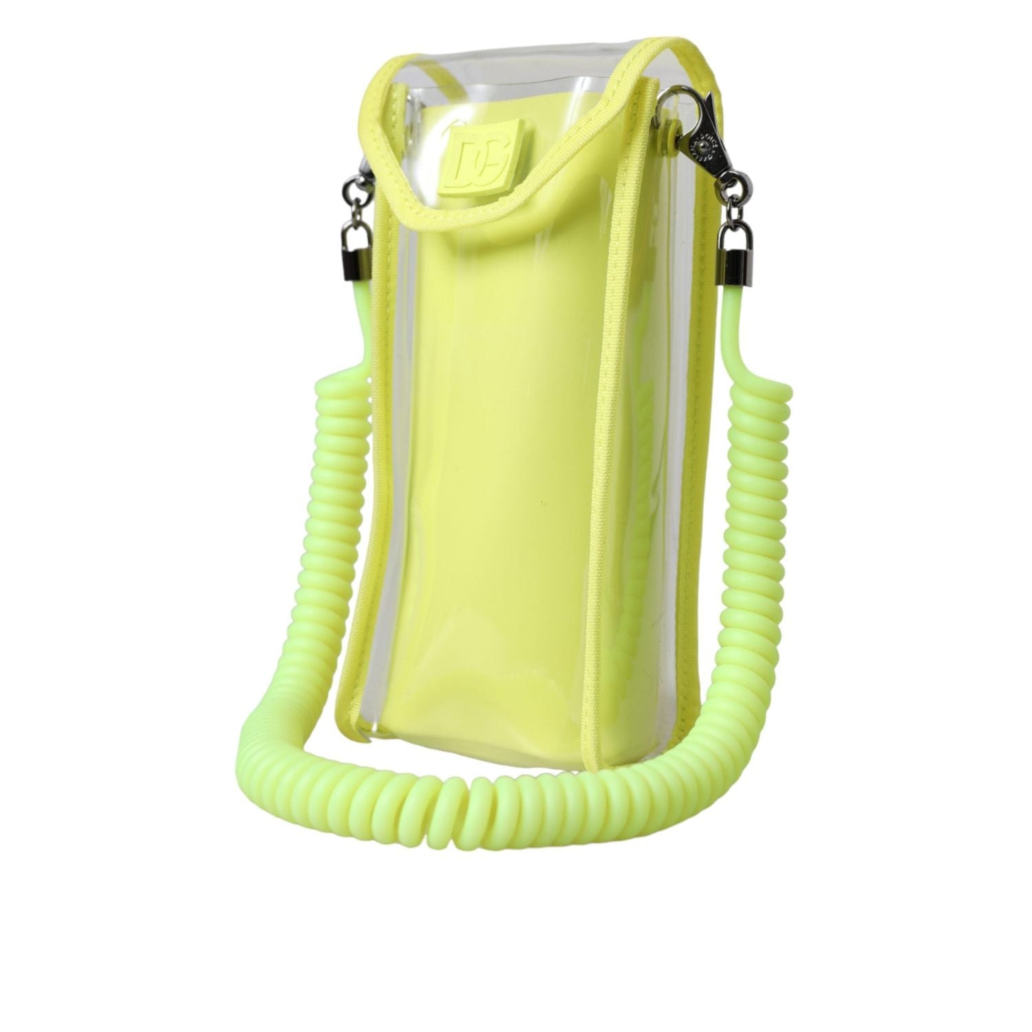 محفظة دولتشي آند غابانا ذات حزام رقبة من البلاستيك باللون الأصفر والأخضر بشعار DG