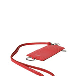 Dolce & Gabbana Red Calfskin Leather Lanyard Logo Card Holder Wallet BAG1504
