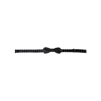 Dolce & Gabbana Black Silk Polka Dot Adjustable Neck Men Papillon Bow Tie