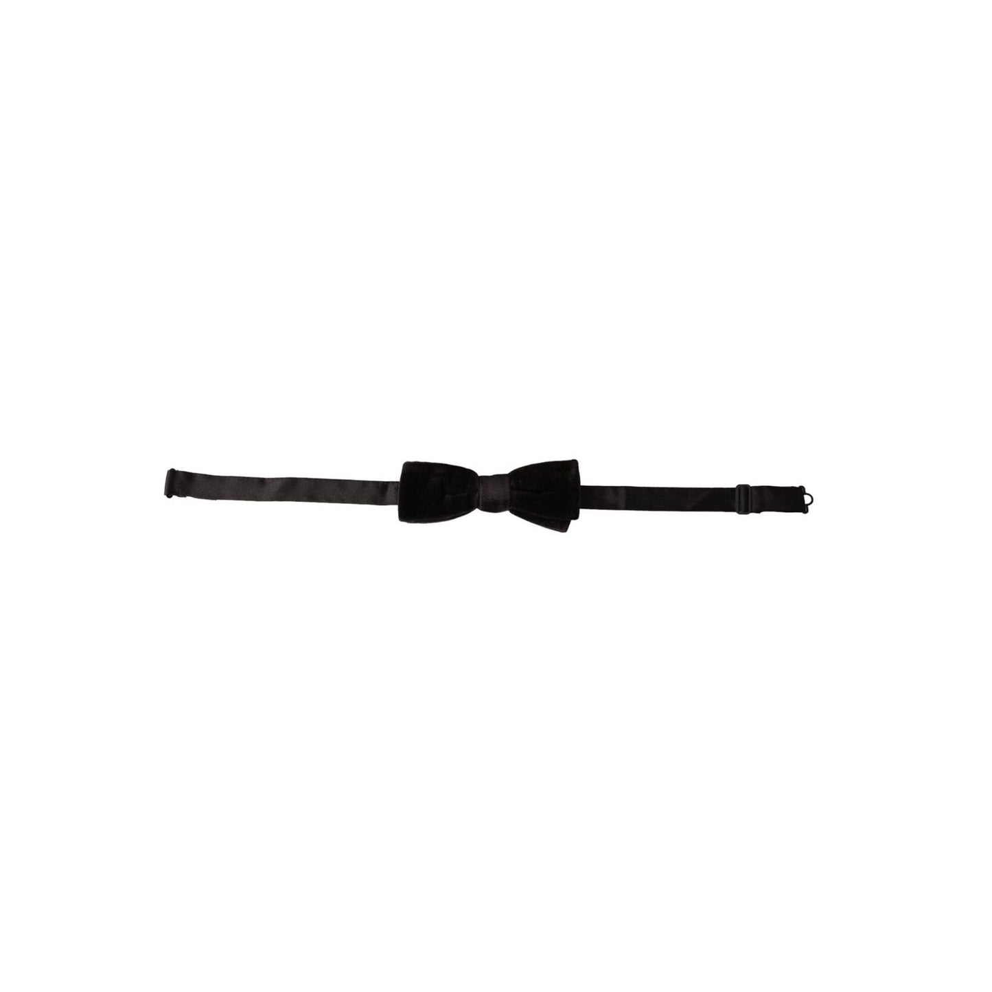 Dolce & Gabbana Black Velvet Cotton Adjustable Neck Men Bow Tie FT3921