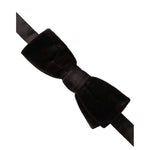 Dolce & Gabbana Black Velvet Cotton Adjustable Neck Men Bow Tie FT3921