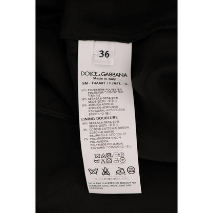 Dolce & Gabbana Black Floral Jacquard Silk A-Line Skirt