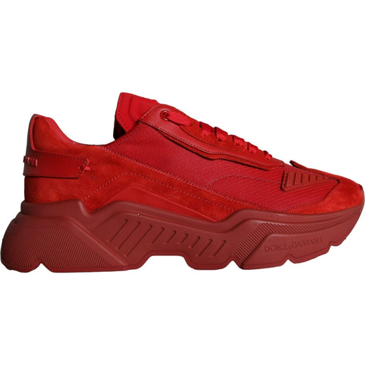 Dolce & Gabbana Red Leather Daymaster Low Top Sneakers Shoes 1728,67345645728,Dolce & Gabbana,EU41.5/US8.5,EU42.5/US9.5,EU46 /US13,Material: 60% Calf Leather 38% Nylon 1% PVC 1% Elastane,Men,Men - Shoes,Preowned / Defect,Red,Shoes,Sneakers - Men - Shoes D