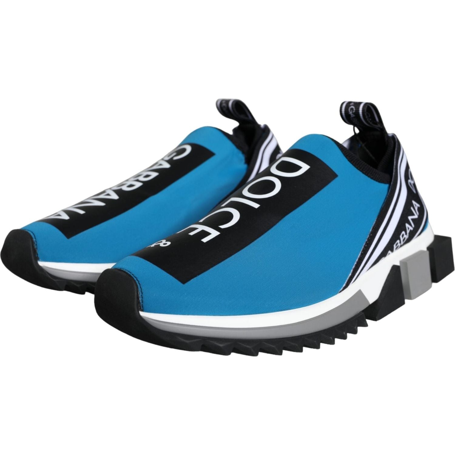 حذاء رياضي رجالي من دولتشي آند غابانا بشعار أزرق منخفض الرقبة من سورينتو