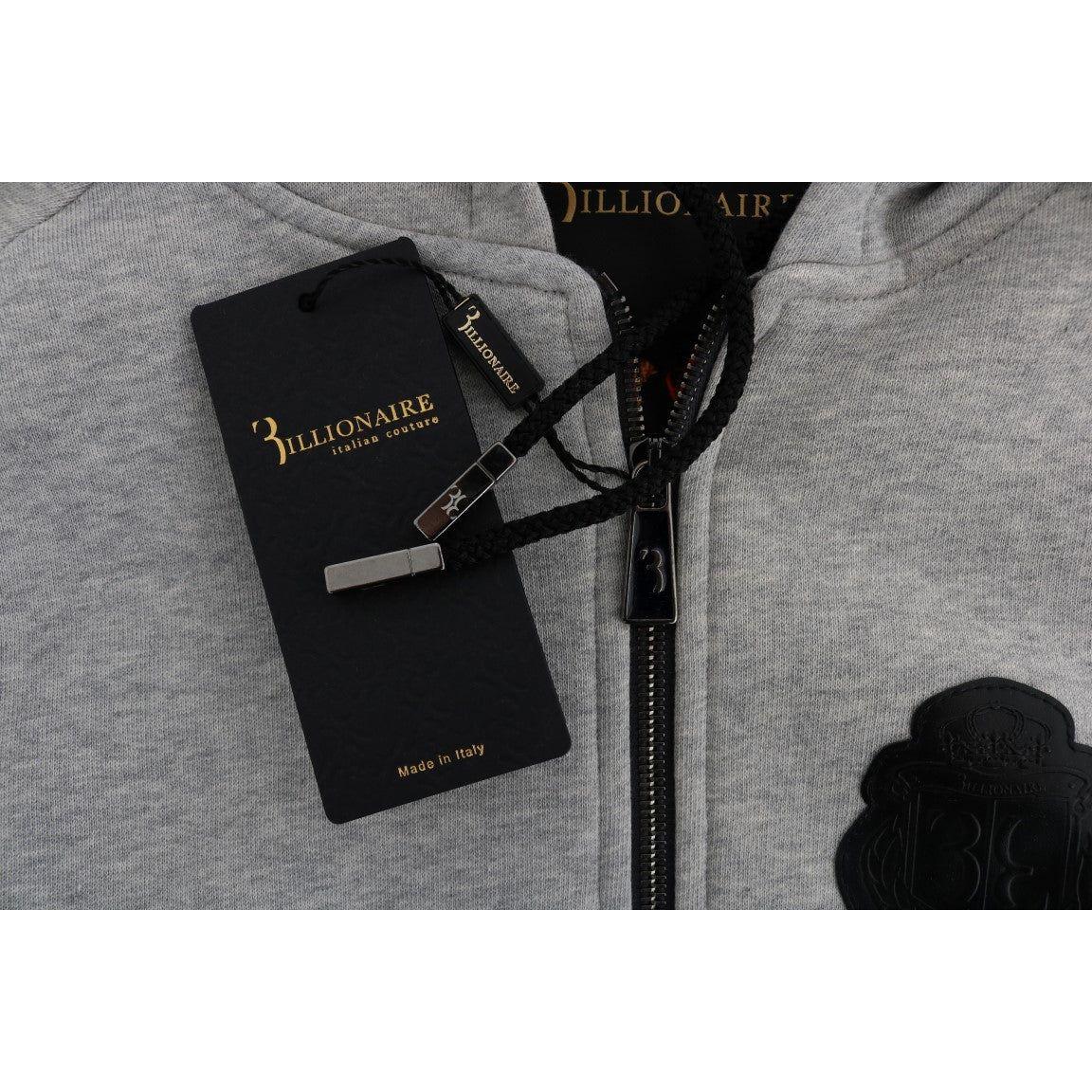 بدلة رياضية أنيقة رمادية اللون من القطن بغطاء رأس من Billionaire Italian Couture