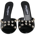 Dolce & Gabbana Black Crystal Heels Keira Sandals Shoes LA11298-39