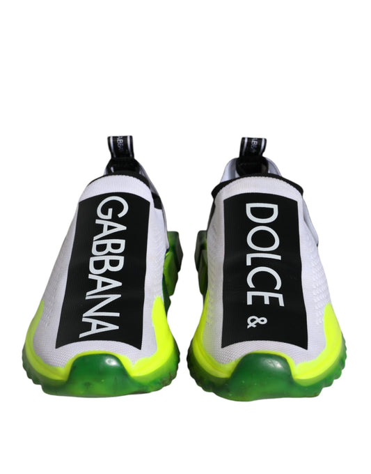 Dolce & Gabbana White Yellow Slip On Sorrento Sneakers Shoes Dolce & Gabbana Dark Slate Gray