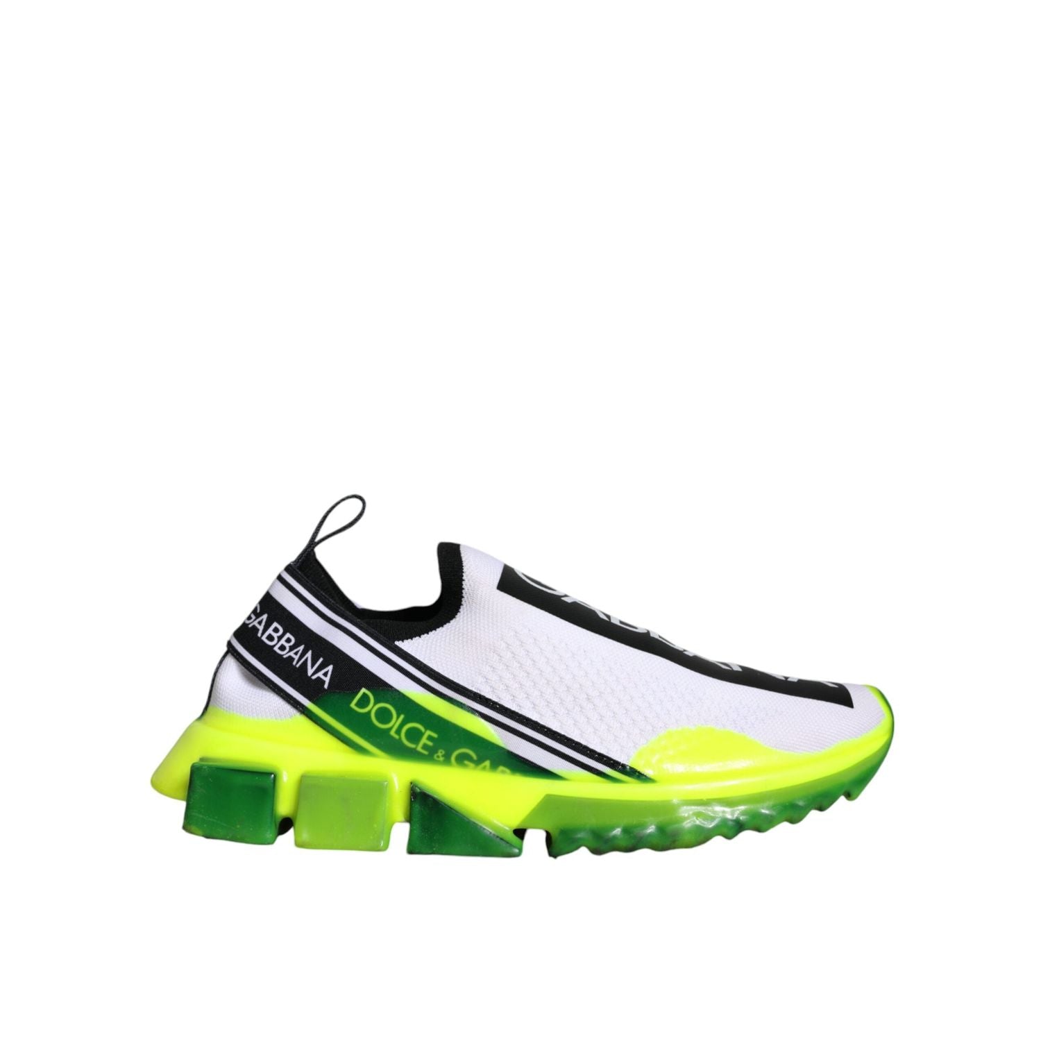 Dolce & Gabbana White Yellow Slip On Sorrento Sneakers Shoes
