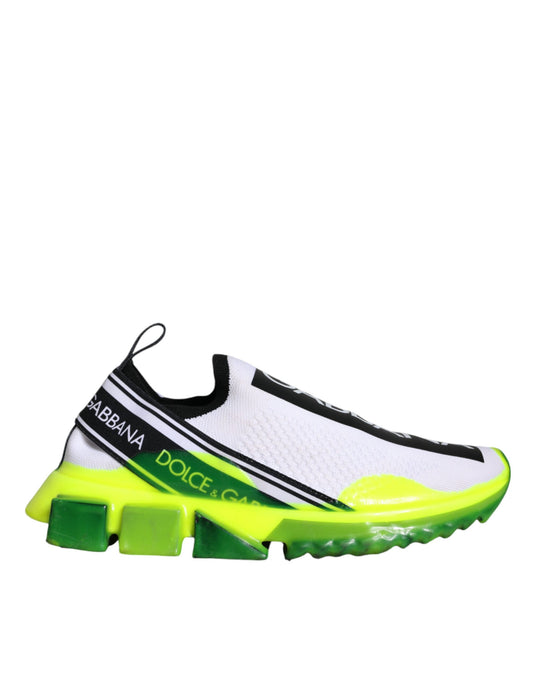 Dolce & Gabbana White Yellow Slip On Sorrento Sneakers Shoes Dolce & Gabbana Light Gray