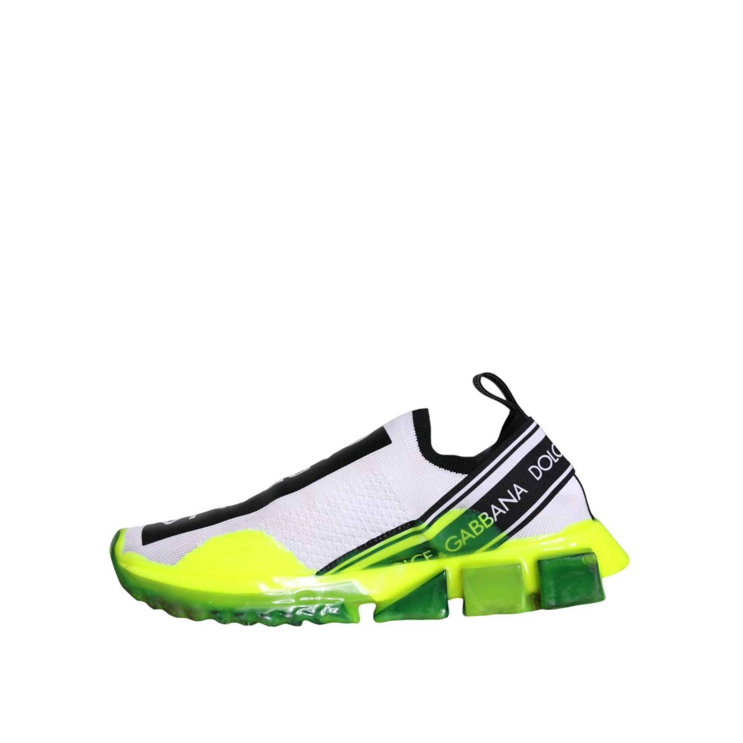 Dolce & Gabbana White Yellow Slip On Sorrento Sneakers Shoes