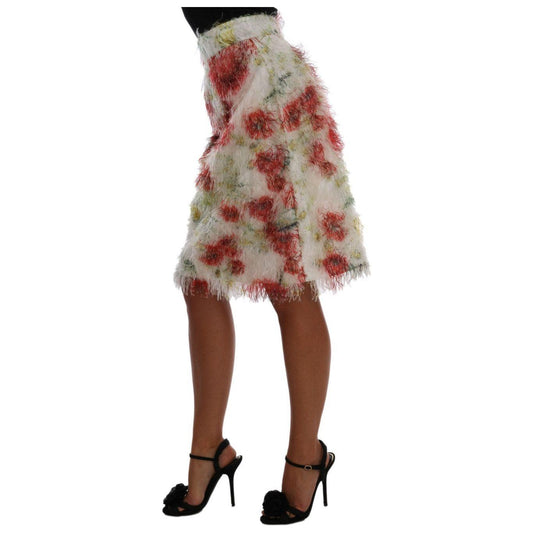 Dolce & Gabbana Elegant Floral High-Waist Pencil Skirt Dolce & Gabbana Dim Gray