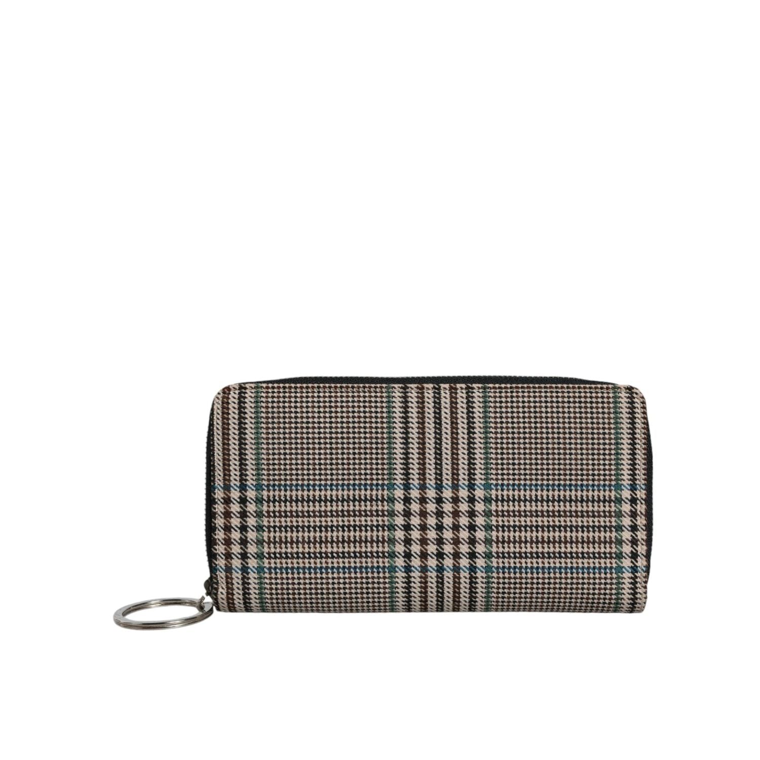 محفظة كلاتش كونتيننتال متعددة الألوان من MM6 Maison Margiela بسحاب حولها بتصميم Houndstooth