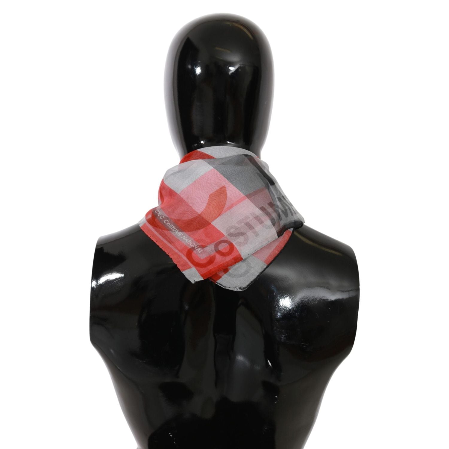 وشاح ماركة كوستيوم ناشيونال رمادي أحمر 100% حرير