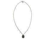Dolce & Gabbana Sterling Silver 925 Chain Bar Gem Pendant Logo Necklace SMY10396