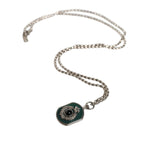 Dolce & Gabbana Sterling Silver 925 Chain Bar Gem Pendant Logo Necklace SMY10396