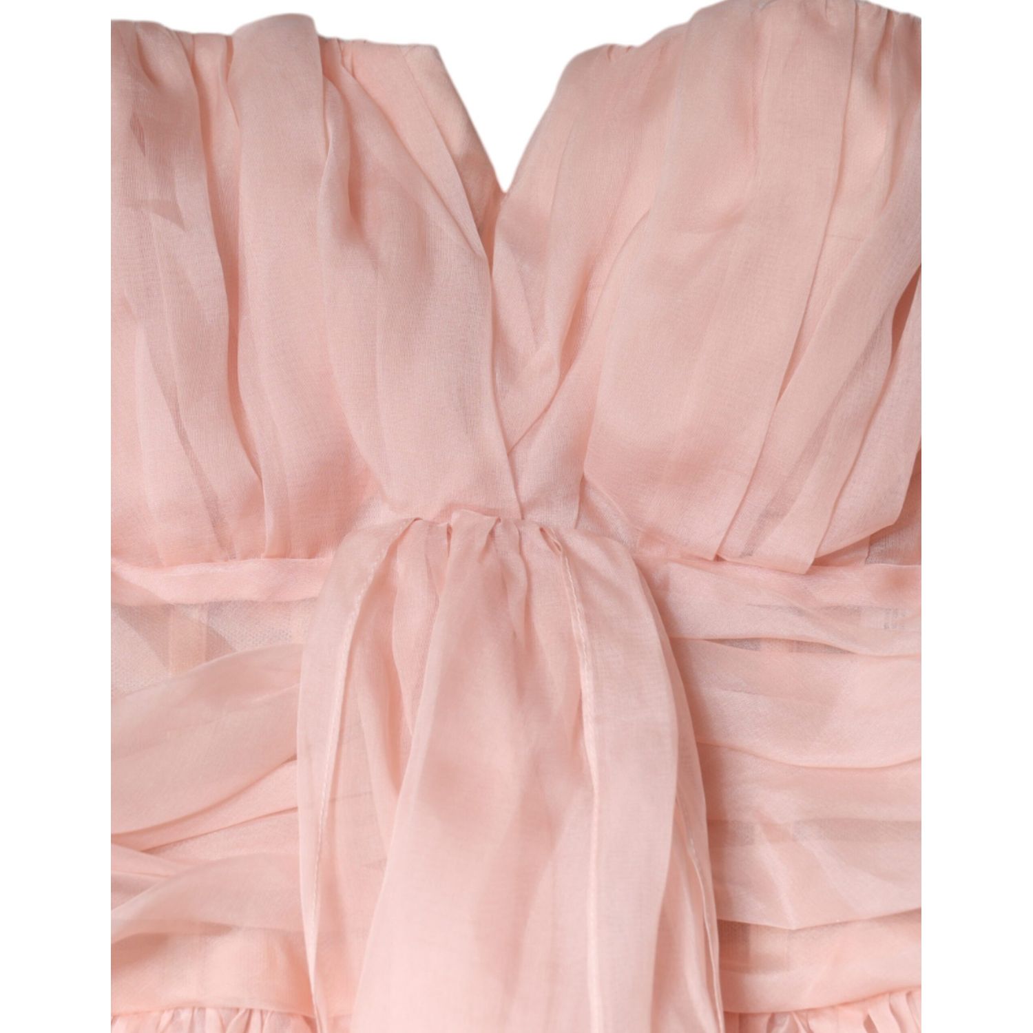 Dolce & Gabbana Pink Silk Strapless Maxi A-line Gown Dress