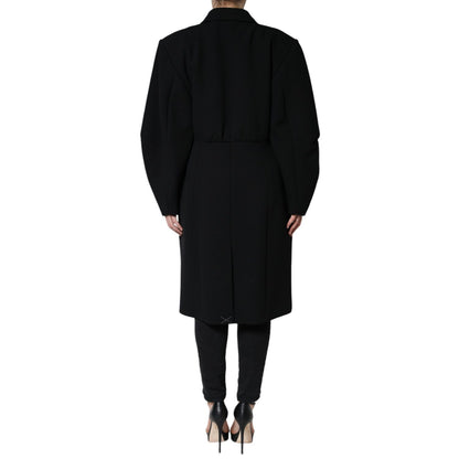 Dolce & Gabbana Black Double Breasted Trench Coat Jacket