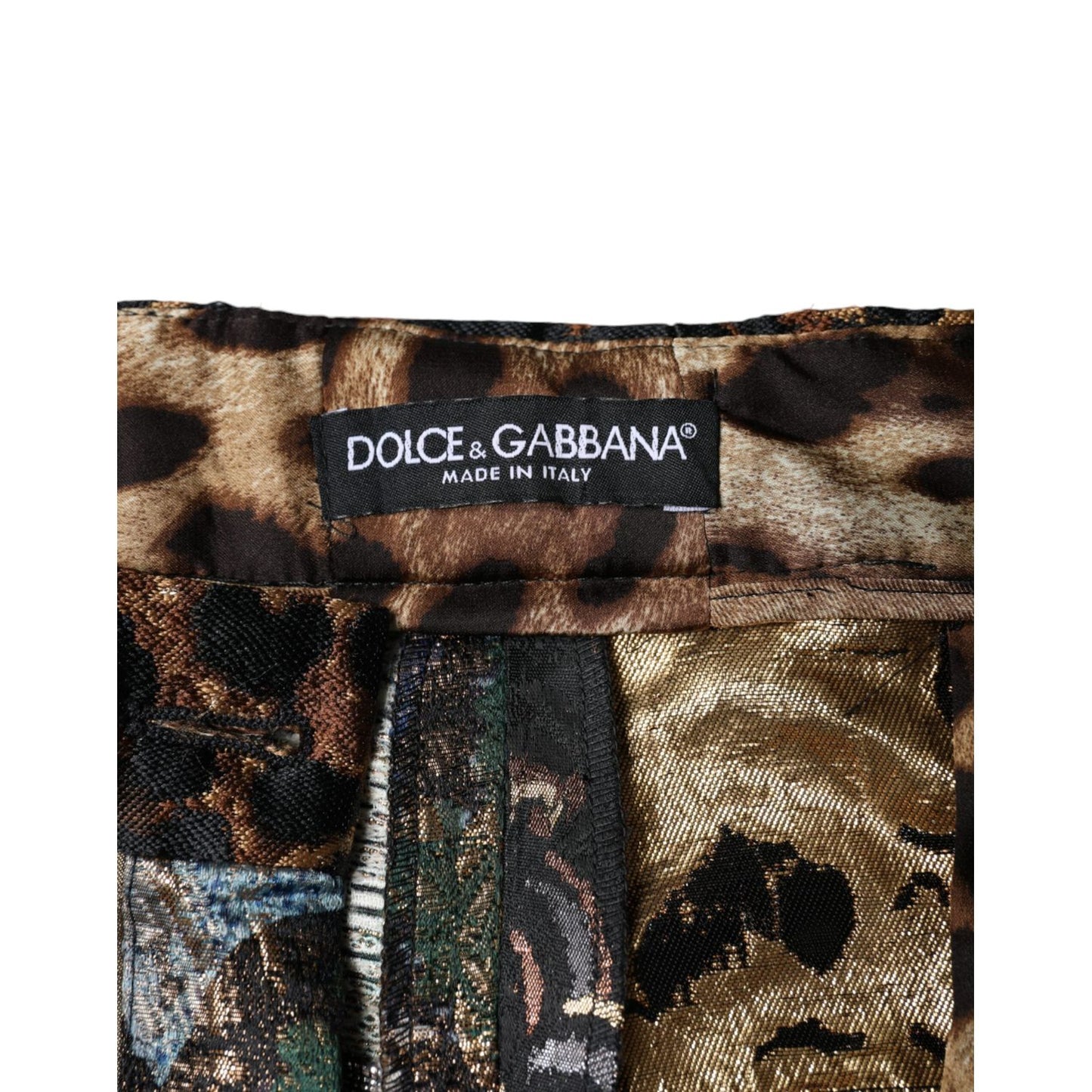 Dolce & Gabbana Multicolor Patchwork Jacquard High Waist Pants PAN74585-46
