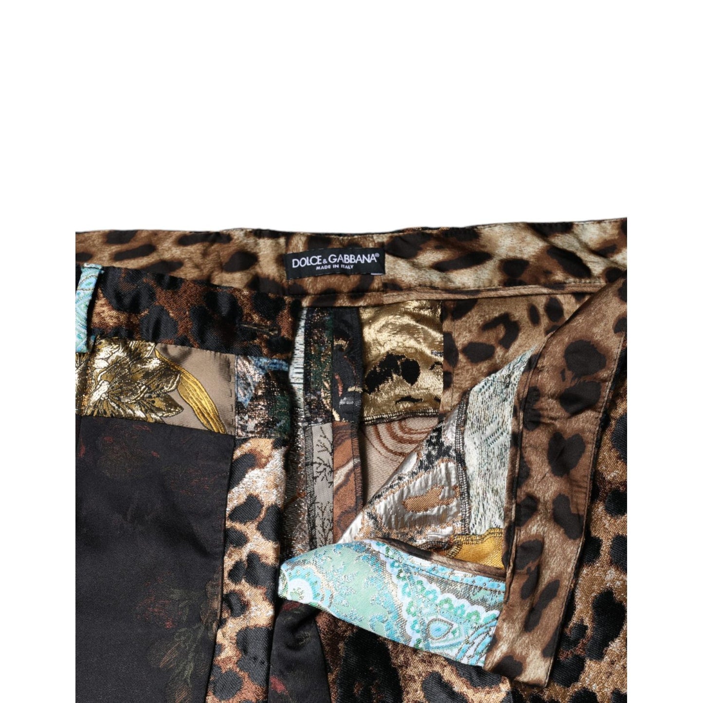 Dolce & Gabbana Multicolor Patchwork Jacquard High Waist Pants PAN74585-46