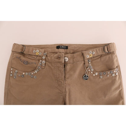 Costume National Beige Cotton Stretch Slim Fit Jeans Jeans & Pants