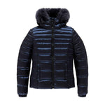 Refrigiwear Blue Nylon Women Jacket with Feather Padding and Fur Hood RE-14054-XS