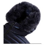 Refrigiwear Blue Nylon Women Jacket with Feather Padding and Fur Hood RE-14054-XS
