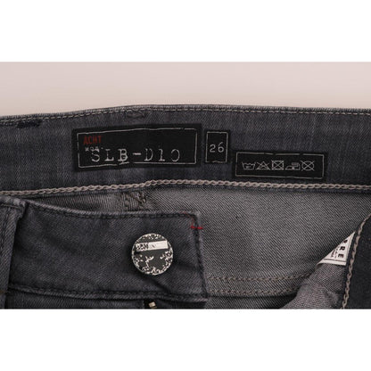 Acht Gray Cotton Slim Fit Denim Jeans