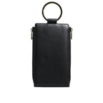 Dolce & Gabbana Black Leather Logo Plaque Neck Strap Card Coin Wallet BAG4127