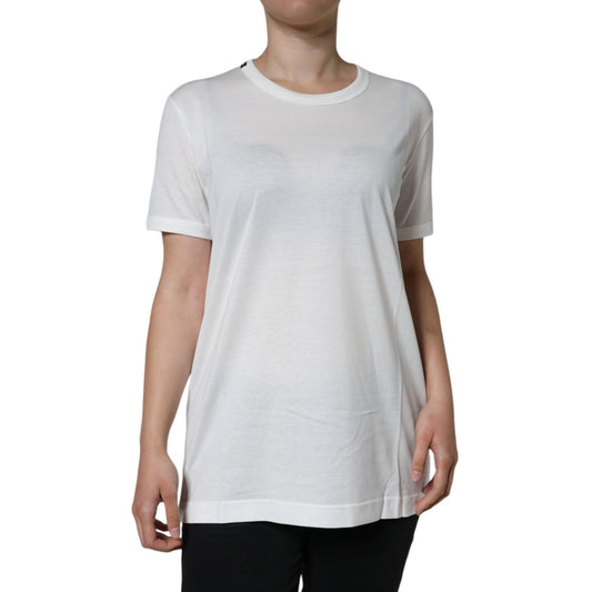 Dolce & Gabbana White Cotton Crew Neck Short Sleeve T-shirt
