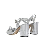 Dolce & Gabbana Silver Mirror Heels KEIRA Sandals Shoes