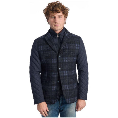 Roberto Pepe Luxury Blue Wool Men's Jacket