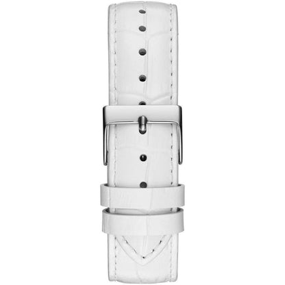 Guess White Leather Dress Watch