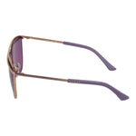 Guess Rose Gold Women Sunglass with purple lenses and metal full-rim aviator frame, 100% UVA & UVB protection, including branded case.