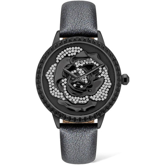 Police Black Leather Watch Police Dark Slate Gray