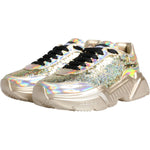 Dolce & Gabbana Gold Sequin Iridiscent Daymaster Sneakers Shoes MV6305-40