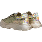Dolce & Gabbana Gold Sequin Iridiscent Daymaster Sneakers Shoes MV6305-40