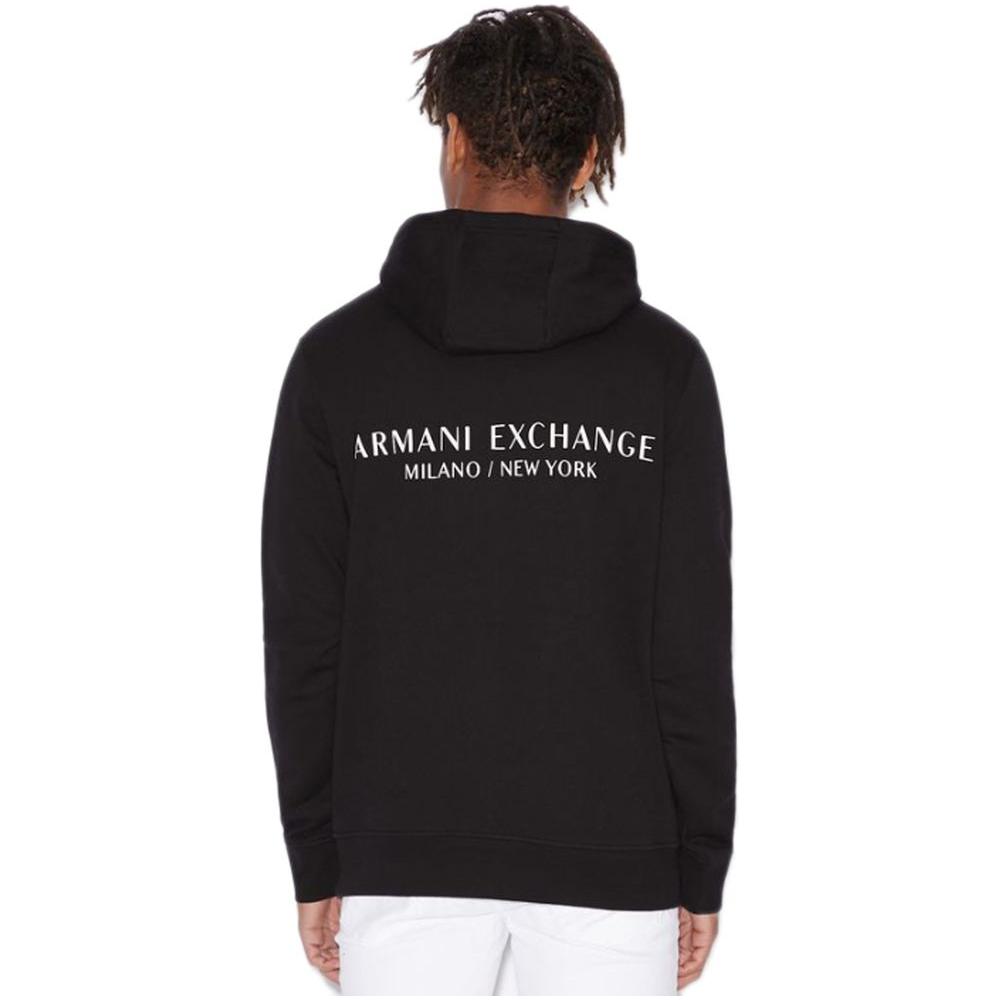 Armani Exchange Black Cotton Hoodie
