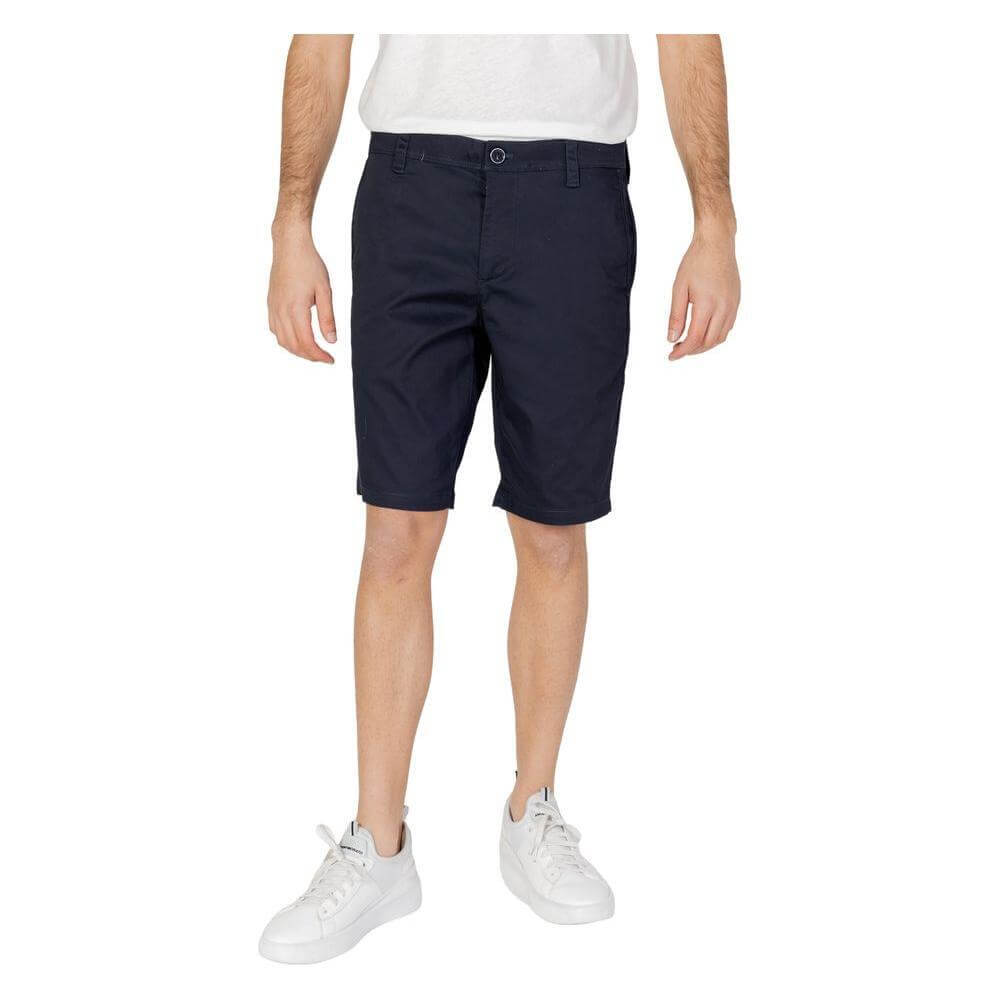 Armani Exchange Blue Cotton Bermuda Shorts