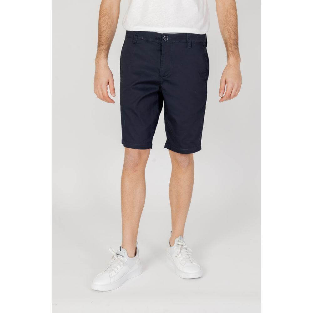 Armani Exchange Blue Cotton Bermuda Shorts
