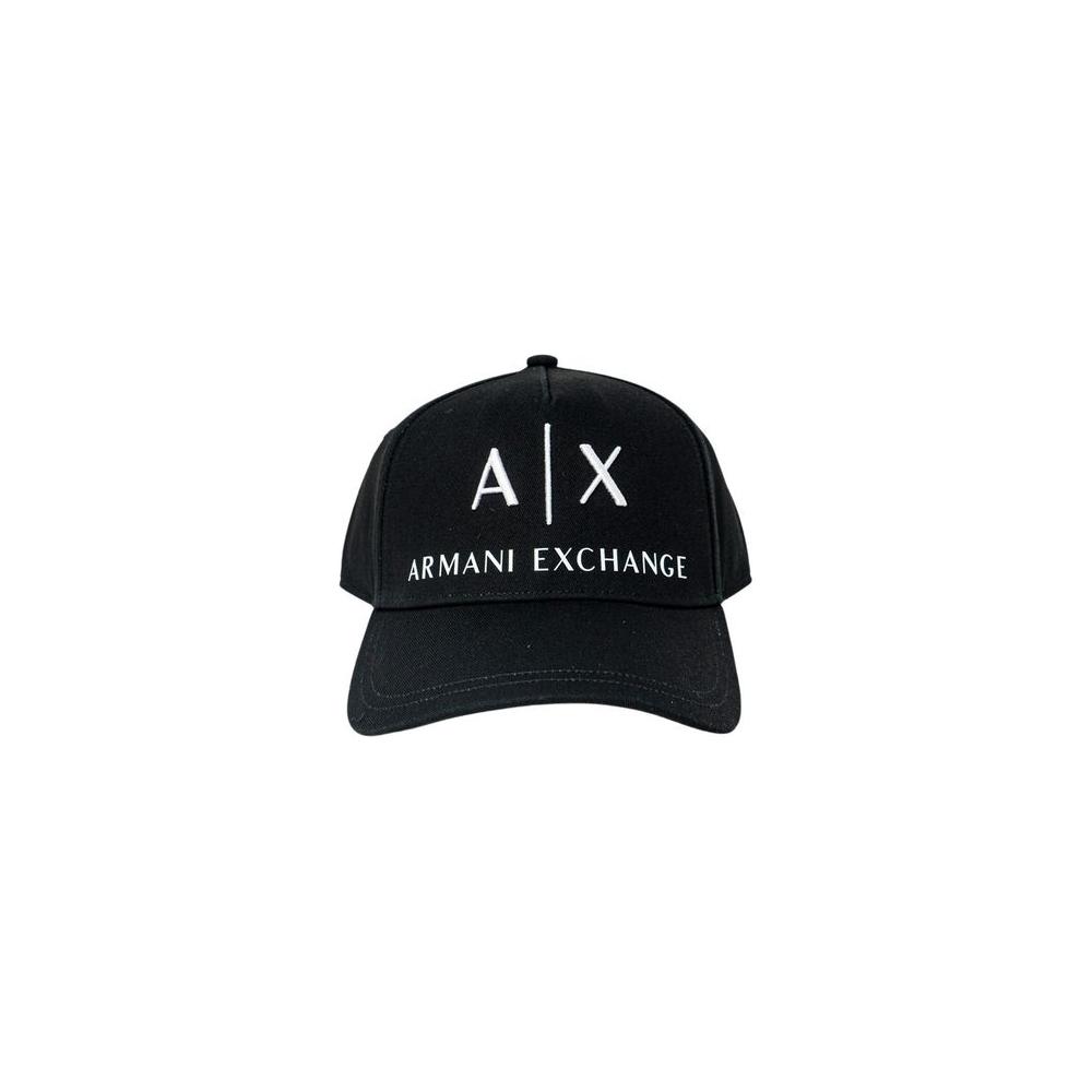 Armani Exchange Black Cotton Caps Baseball Hat